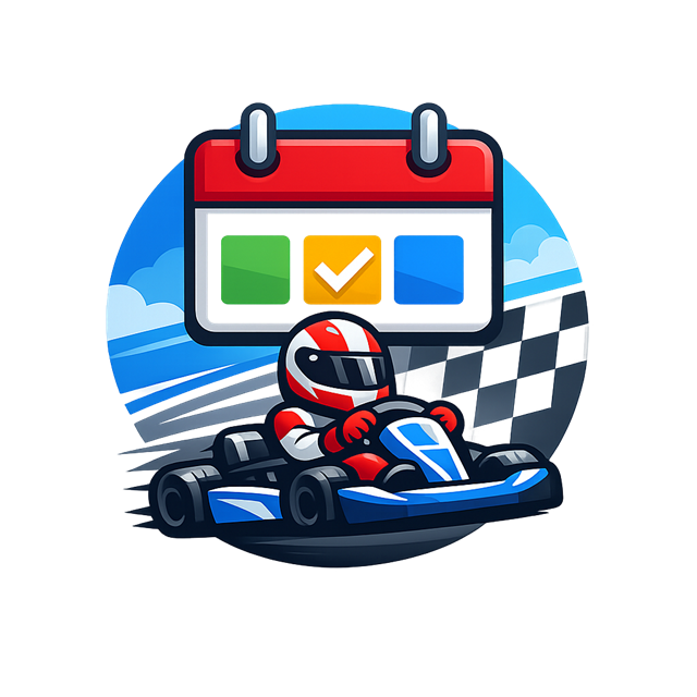 Gokart race calendar illustration